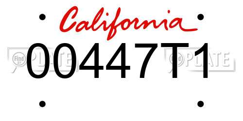 00447T1 California License Plate