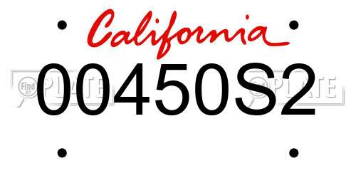 00450S2 California License Plate