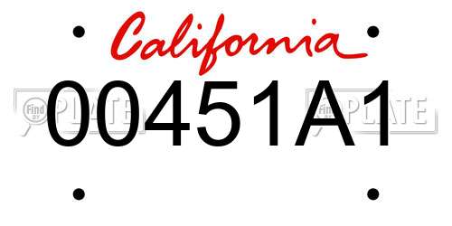 00451A1 California License Plate