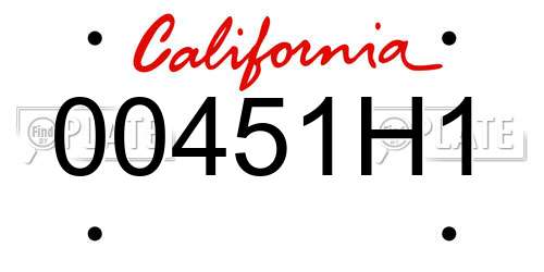 00451H1 California License Plate