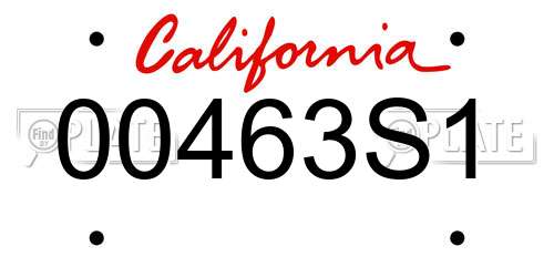 00463S1 California License Plate