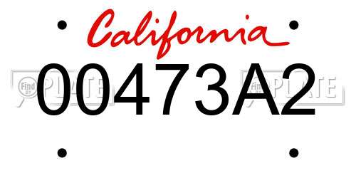 00473A2 California License Plate