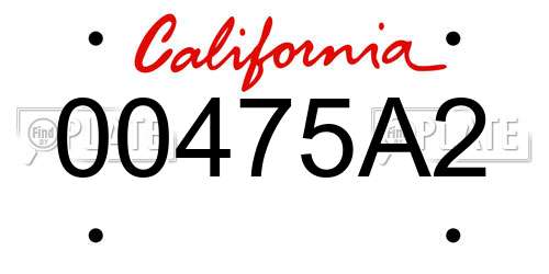 00475A2 California License Plate