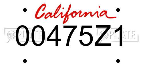 00475Z1 California License Plate