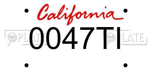 0047TI California License Plate