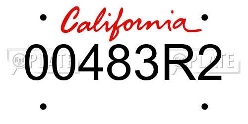 00483R2 California License Plate