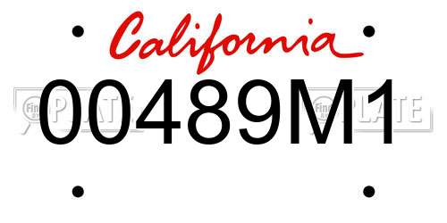 00489M1 California License Plate