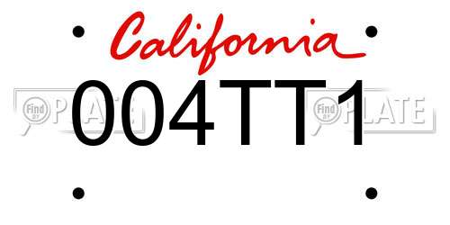 004TT1 California License Plate