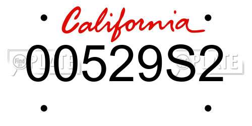 00529S2 California License Plate