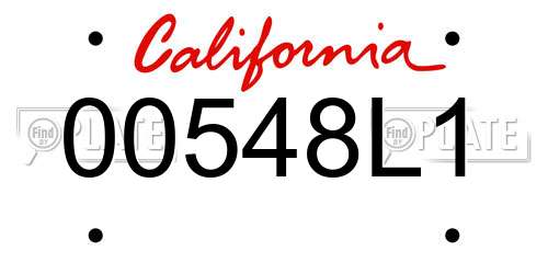 00548L1 California License Plate