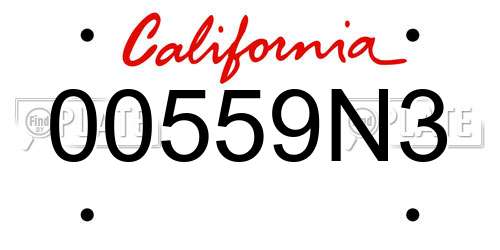 00559N3 California License Plate