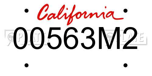 00563M2 California License Plate