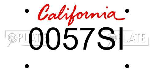 0057SI California License Plate
