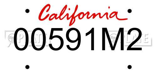 00591M2 California License Plate
