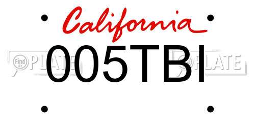 005TBI California License Plate