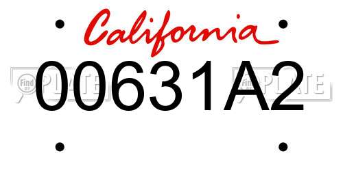 00631A2 California License Plate
