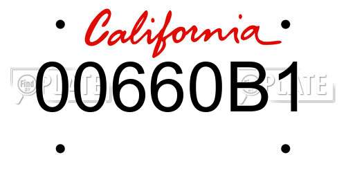 00660B1 California License Plate
