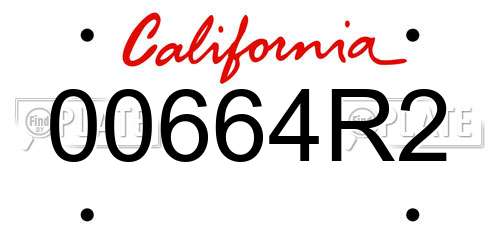 00664R2 California License Plate