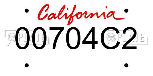 00704C2 California License Plate