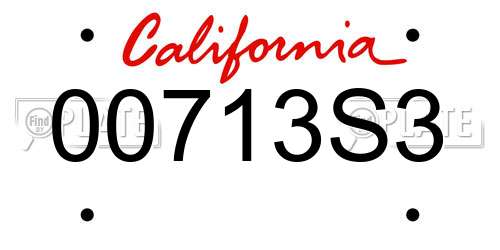 00713S3 California License Plate