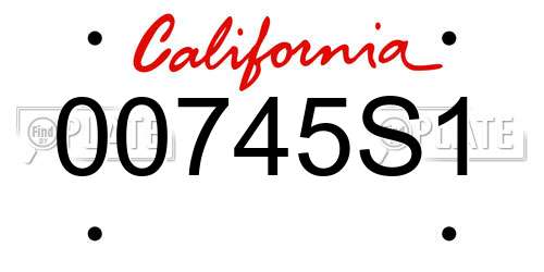 00745S1 California License Plate