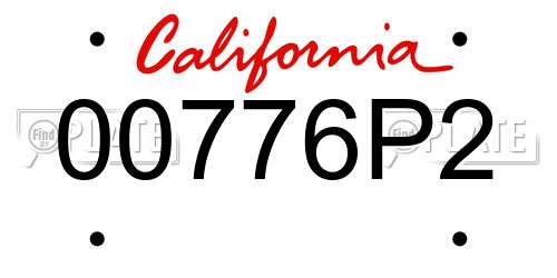 00776P2 California License Plate