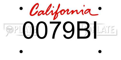 0079BI California License Plate