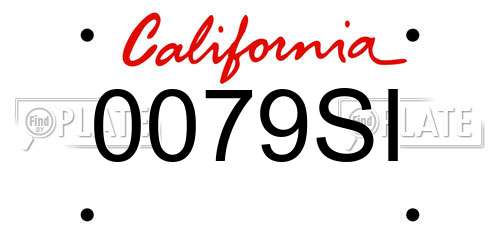 0079SI California License Plate