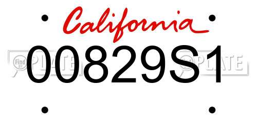 00829S1 California License Plate