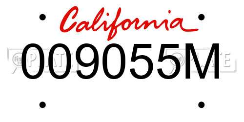 009055M California License Plate