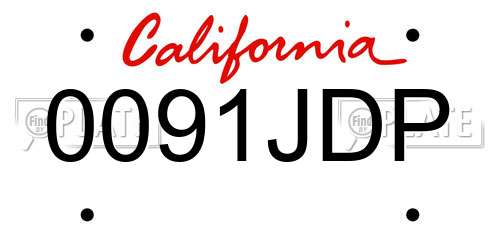 0091JDP California License Plate
