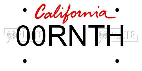 00RNTH California License Plate