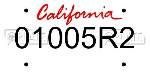 01005R2 California License Plate