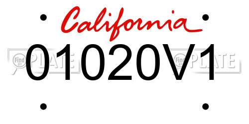 01020V1 California License Plate