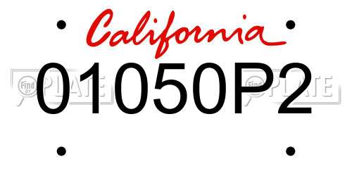 01050P2 California License Plate
