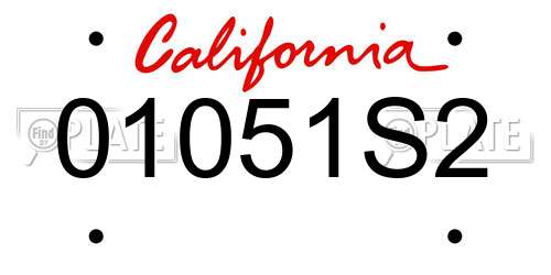 01051S2 California License Plate