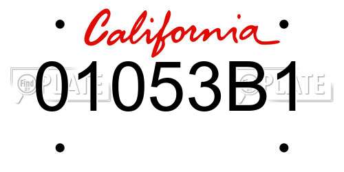 01053B1 California License Plate