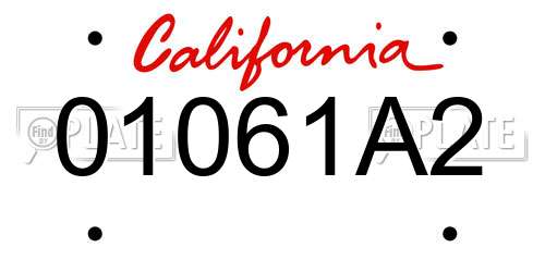 01061A2 California License Plate