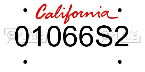 01066S2 California License Plate