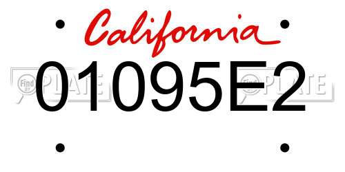 01095E2 California License Plate