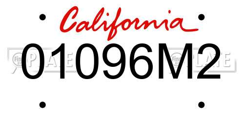 01096M2 California License Plate