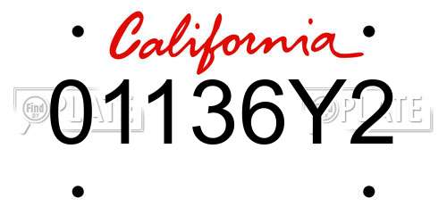 01136Y2 California License Plate