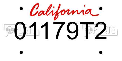 01179T2 California License Plate