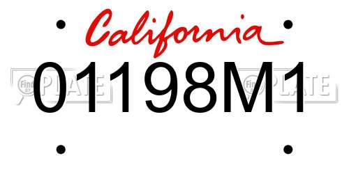 01198M1 California License Plate