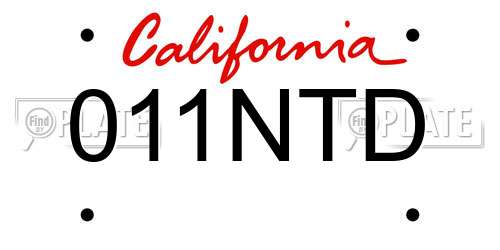011NTD California License Plate