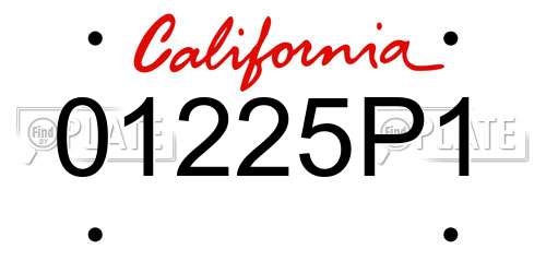 01225P1 California License Plate