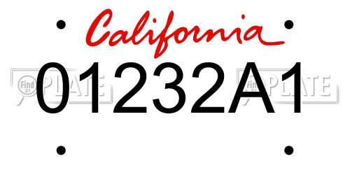 01232A1 California License Plate