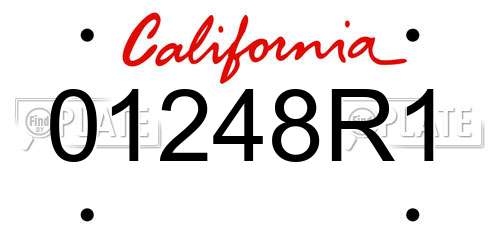 01248R1 California License Plate
