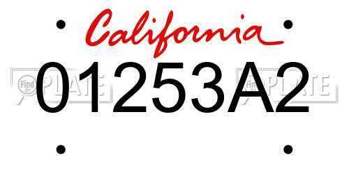01253A2 California License Plate