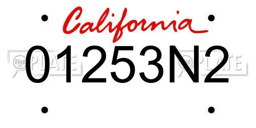 01253N2 California License Plate